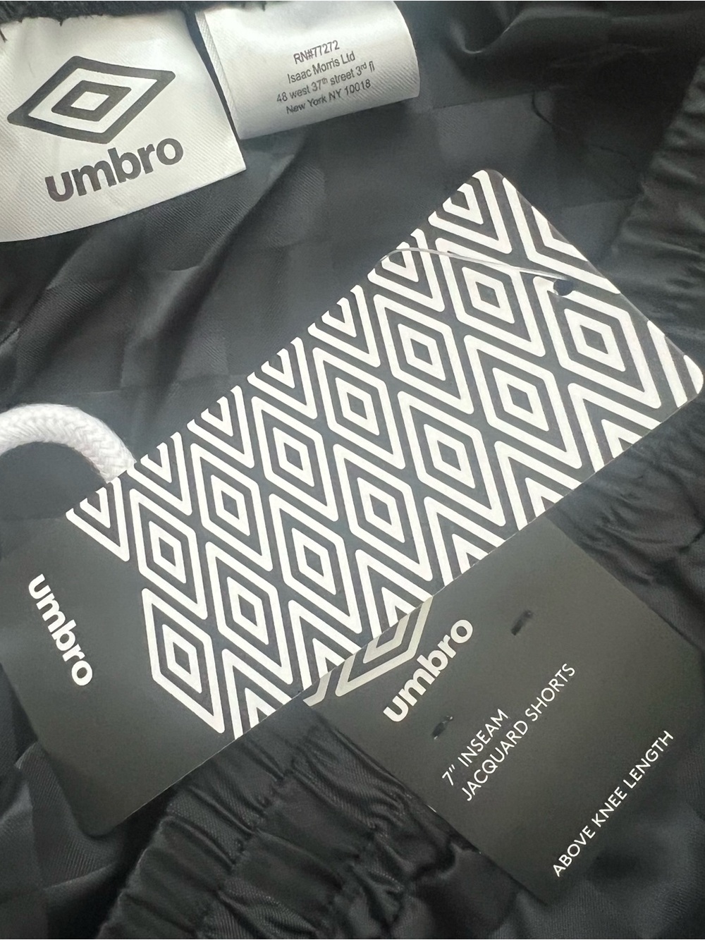 NWT Umbro Soccer Shorts Mens M Black Checkered Logo Athletic Shorts Y2K Vintage - Picture 5 of 11